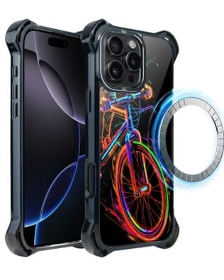 Etui do iPhone 16 Pro IBIZU DropGuard Ultra z MagSafe, #ElectroMove, Rowerowa wibracja