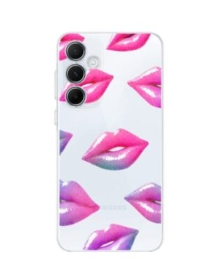 Etui do Samsung Galaxy A55 5G przeźroczyste, silikonowe Flexi, hologramowe usta