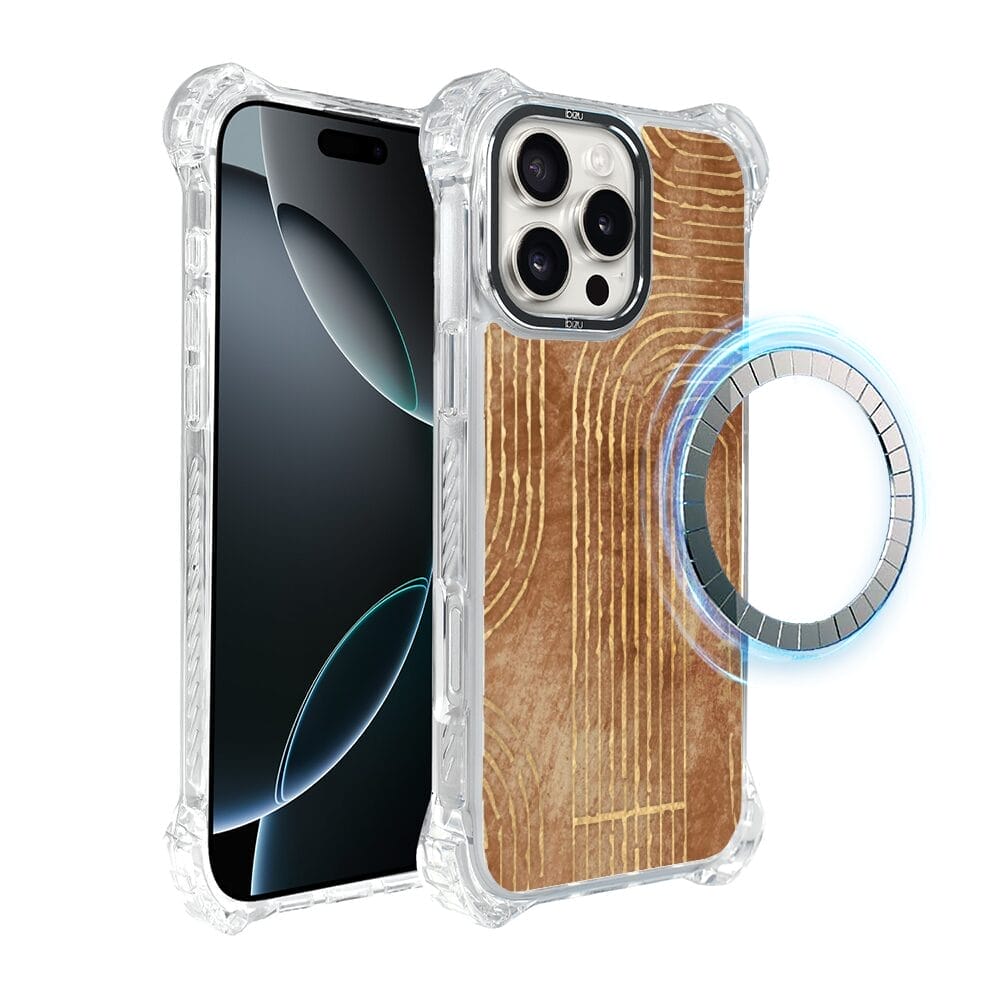Etui do iPhone 16 Pro Max IBIZU DropGuard Ultra z MagSafe, Boho, Geometryczne linie