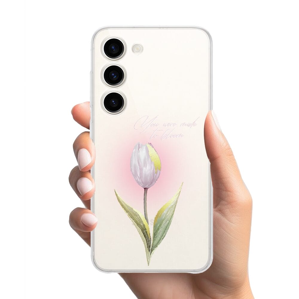 Etui do Samsung Galaxy S23 Plus przeźroczyste, silikonowe Flexi, kwiaty, tulipan - obrazek 2