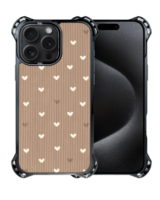 Etui iPhone 15 Pro IBIZU DropGuard Ultra z MagSafe, Boho, Pudrowe serca