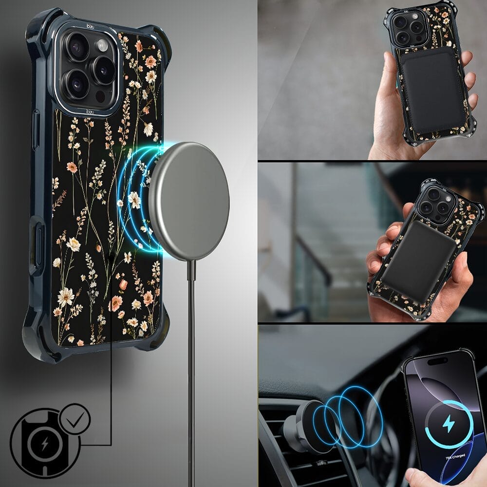 Etui do iPhone 16 Pro IBIZU DropGuard Ultra z MagSafe, Pastel Bloom, Północny ogród - obrazek 8