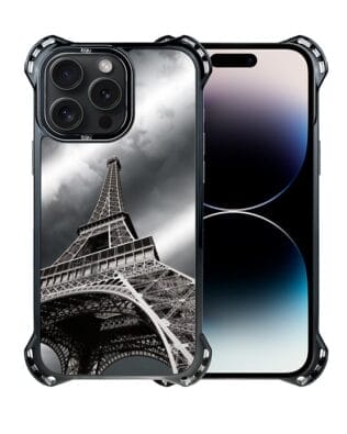 Etui do iPhone 14 Pro Max IBIZU DropGuard Ultra z MagSafe, Noir City, Wieża Eiffla