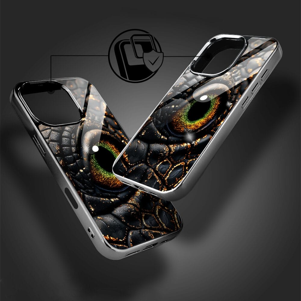 Etui do iPhone 16 Pro IBIZU Elite Glass z MagSafe Magia Azji amber dragon, czarny chrom - obrazek 6