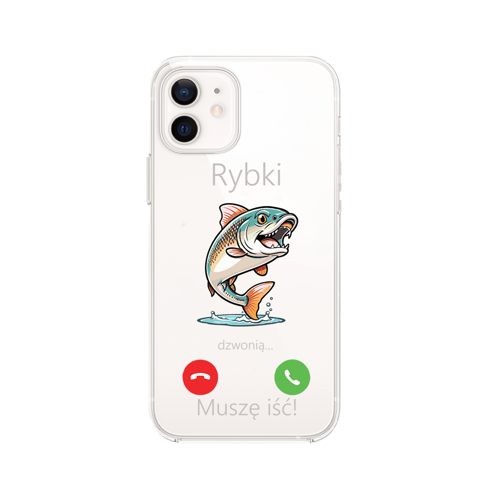 Etui do iPhone 12 Mini, przeźroczyste, silikonowe Flexi, rybki dzwonią