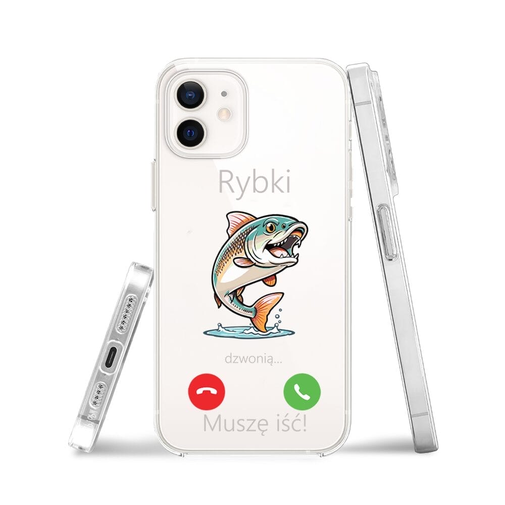 Etui do iPhone 12 Mini, przeźroczyste, silikonowe Flexi, rybki dzwonią - obrazek 3