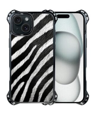 Etui do iPhone 15 IBIZU DropGuard Ultra z MagSafe, Zew Natury, Zebra