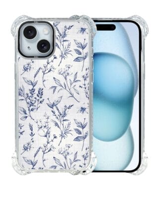 Etui do iPhone 15 Plus IBIZU DropGuard Ultra z MagSafe, Pastel Bloom, Lazurowe szepty