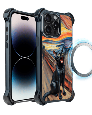 Etui iPhone 14 Pro IBIZU DropGuard Ultra z MagSafe, Edvard Munch, krzyk kota