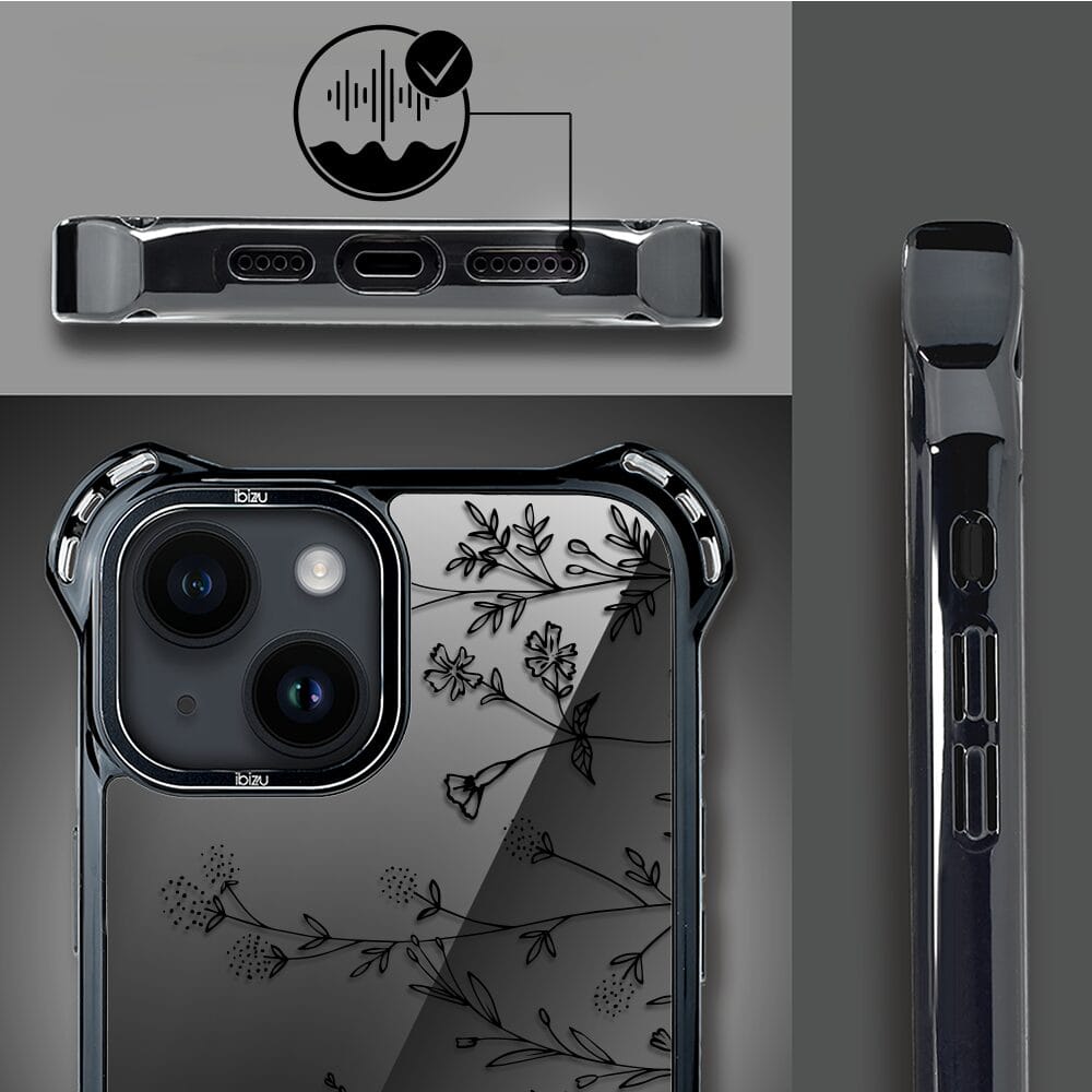 Etui do iPhone 14 IBIZU DropGuard Ultra z MagSafe, Midnight, Dotyk kwiatów - obrazek 6