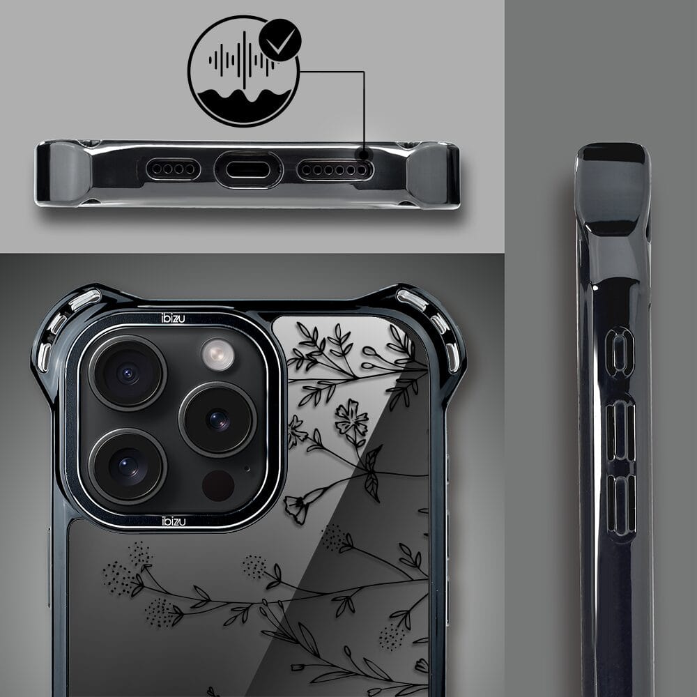 Etui do iPhone 14 Pro IBIZU DropGuard Ultra z MagSafe, Midnight, Dotyk kwiatów - obrazek 6