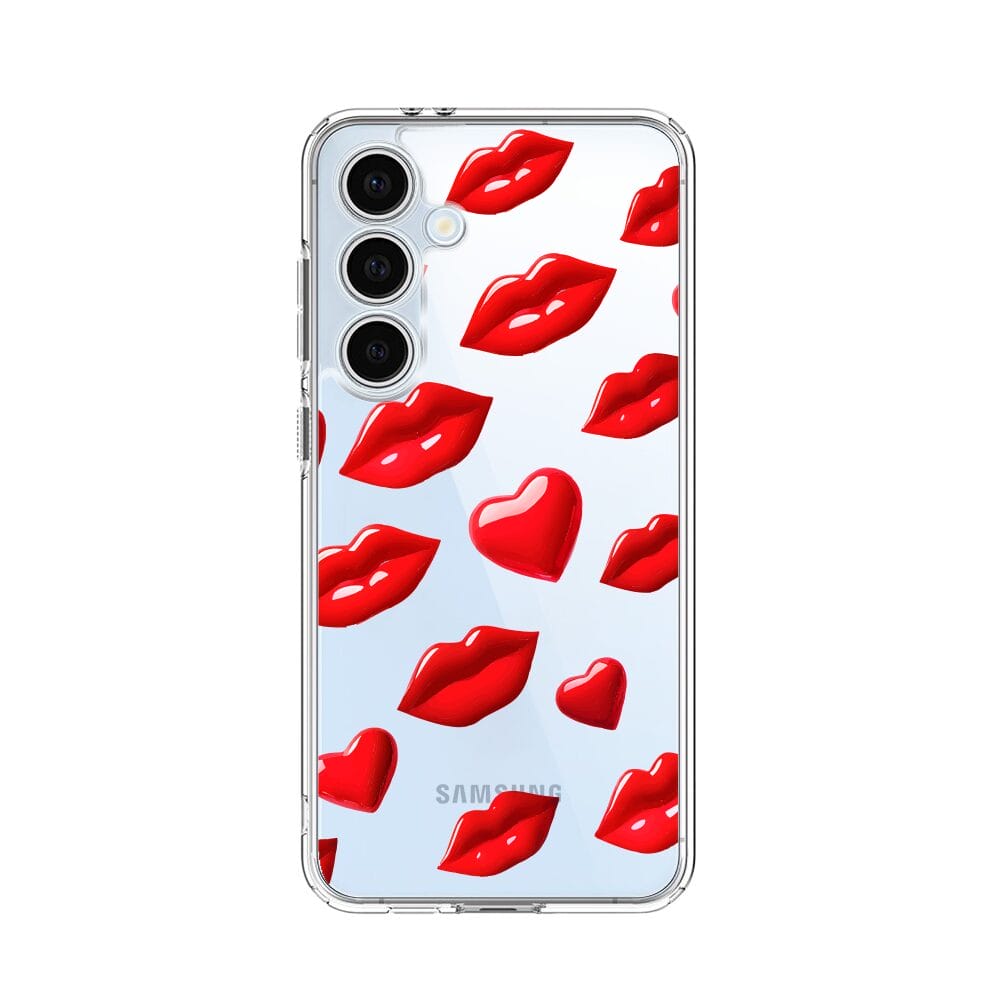 Etui do Samsung Galaxy S24 FE przeźroczyste, silikonowe Flexi, czerwone usta