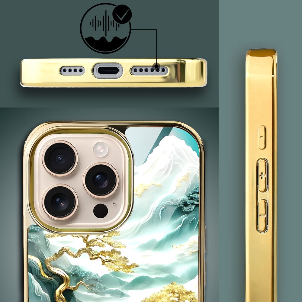 Etui do iPhone 16 Pro Max IBIZU Elite Glass z MagSafe Magia Azji złote drzewa w stylu japońskim, złote - obrazek 3