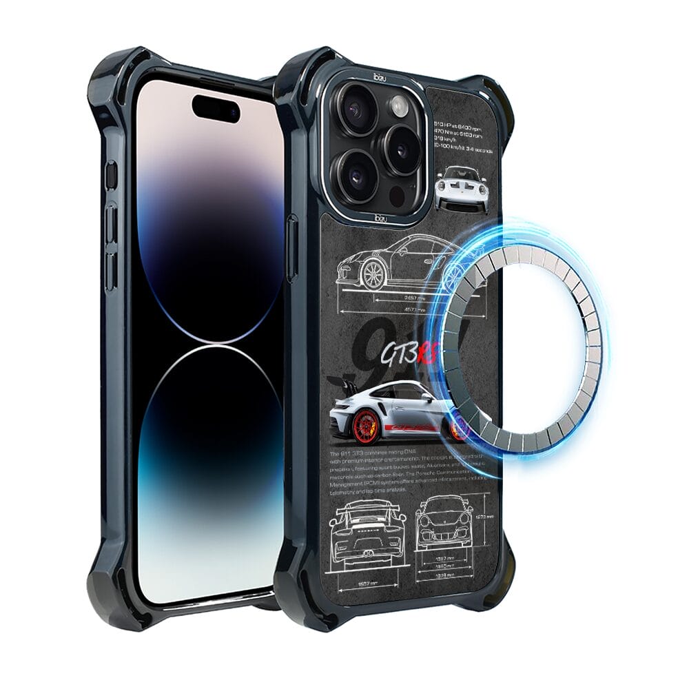 Etui do iPhone 14 Pro IBIZU DropGuard Ultra z MagSafe, TechDrive, 911 GT3 RS