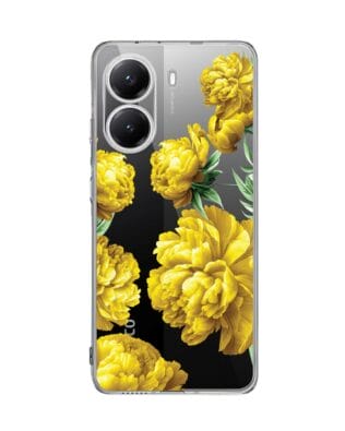 Etui do Xiaomi POCO X7 Pro przeźroczyste, silikonowe Flexi, żółte piwonie