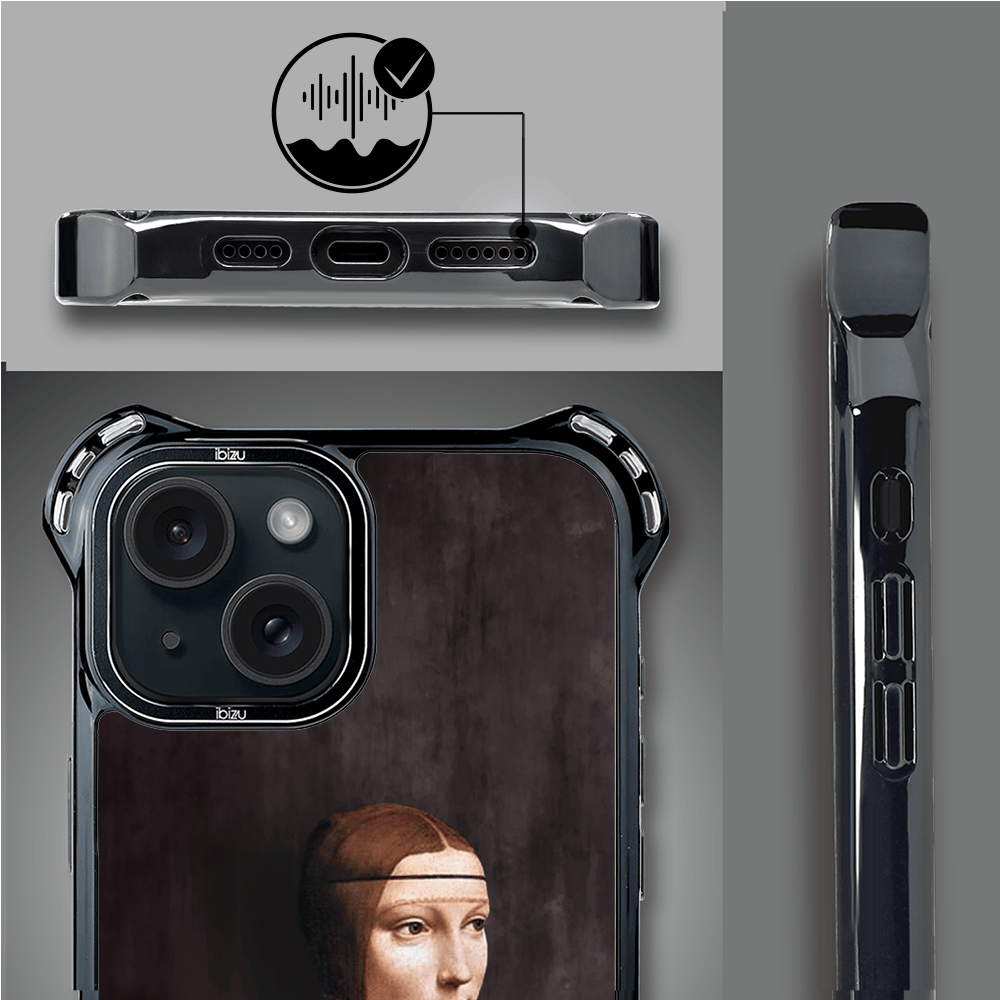Etui iPhone 15 IBIZU DropGuard Ultra z MagSafe, Leonardo Da Vinci, dama z kotem - obrazek 6