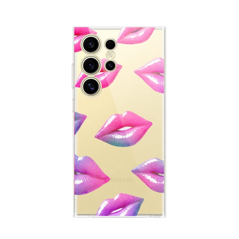 Etui do Samsung Galaxy S24 Ultra przeźroczyste, silikonowe Flexi, hologramowe usta