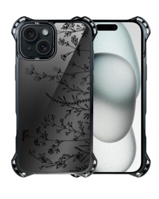 Etui do iPhone 15 Plus IBIZU DropGuard Ultra z MagSafe, Midnight, Dotyk kwiatów