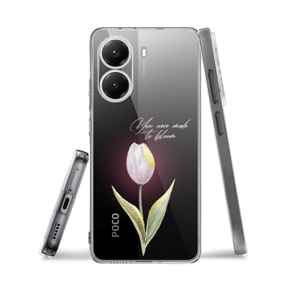 Etui do Xiaomi POCO X7 Pro przeźroczyste, silikonowe Flexi, kwiaty, tulipan - obrazek 3