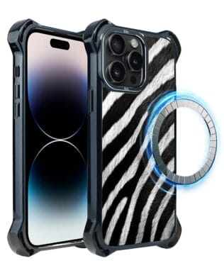 Etui do iPhone 14 Pro IBIZU DropGuard Ultra z MagSafe, Zew Natury, Zebra
