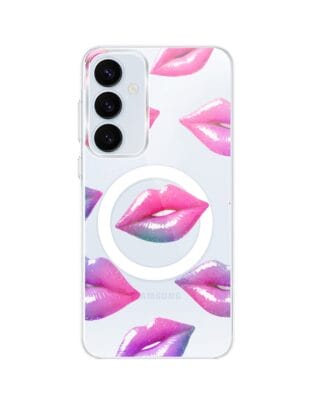 Etui do Samsung Galaxy A35 5G z MagSafe przeźroczyste, silikonowe Flexi, hologramowe usta