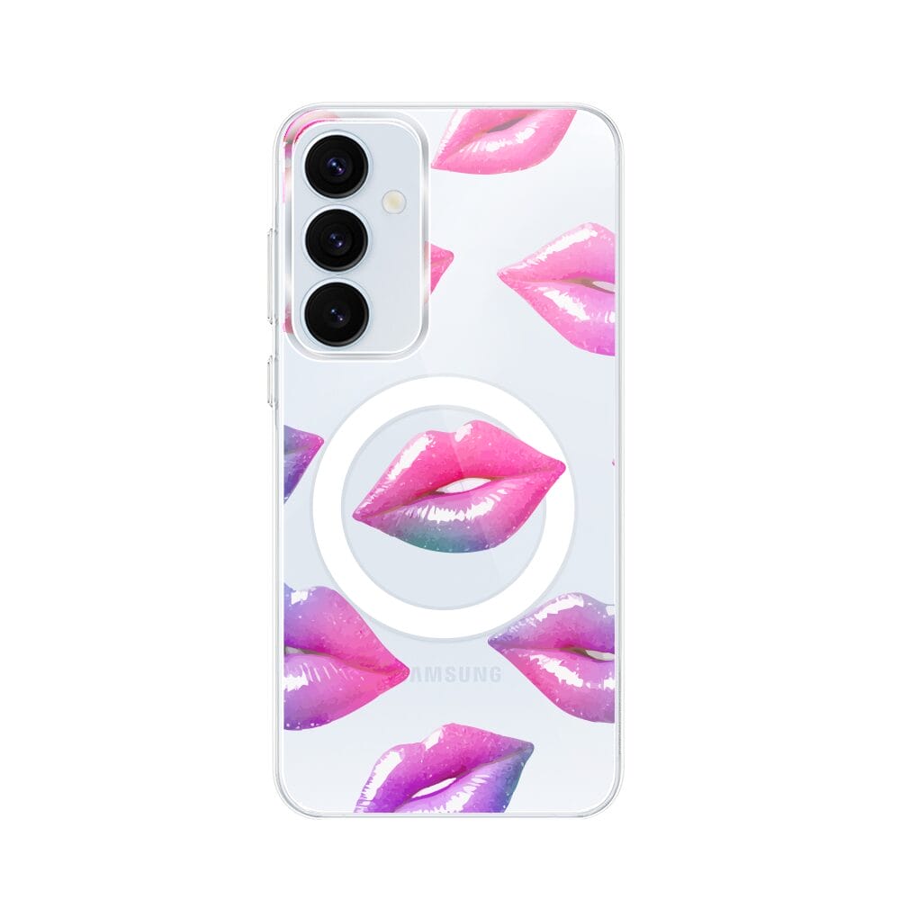 Etui do Samsung Galaxy A35 5G z MagSafe przeźroczyste, silikonowe Flexi, hologramowe usta