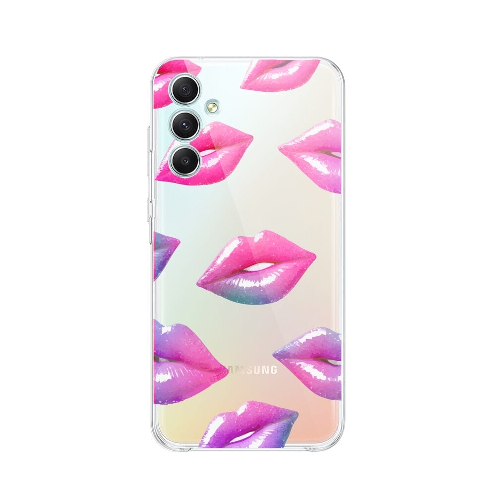 Etui do Samsung Galaxy A34 5G przeźroczyste, silikonowe Flexi, hologramowe usta