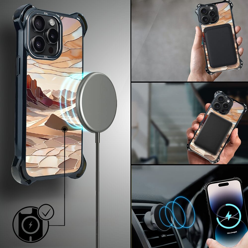 Etui do iPhone 14 Pro IBIZU DropGuard Ultra z MagSafe, Barwy Szkła, Pustynny spokój - obrazek 8