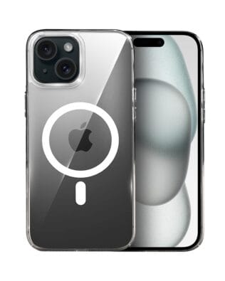 Etui do iPhone 15 IBIZU Crystal Clear Glass z MagSafe, szklany tył 9H, przeźroczyste