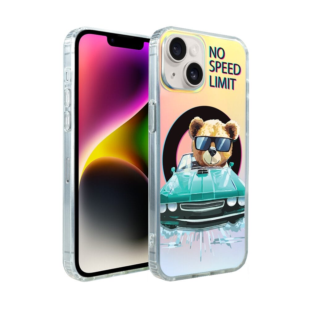 Etui do iPhone 14 IBIZU California Sunset z MagSafe, zmieniające kolor, Blue Car, niebieski samochód