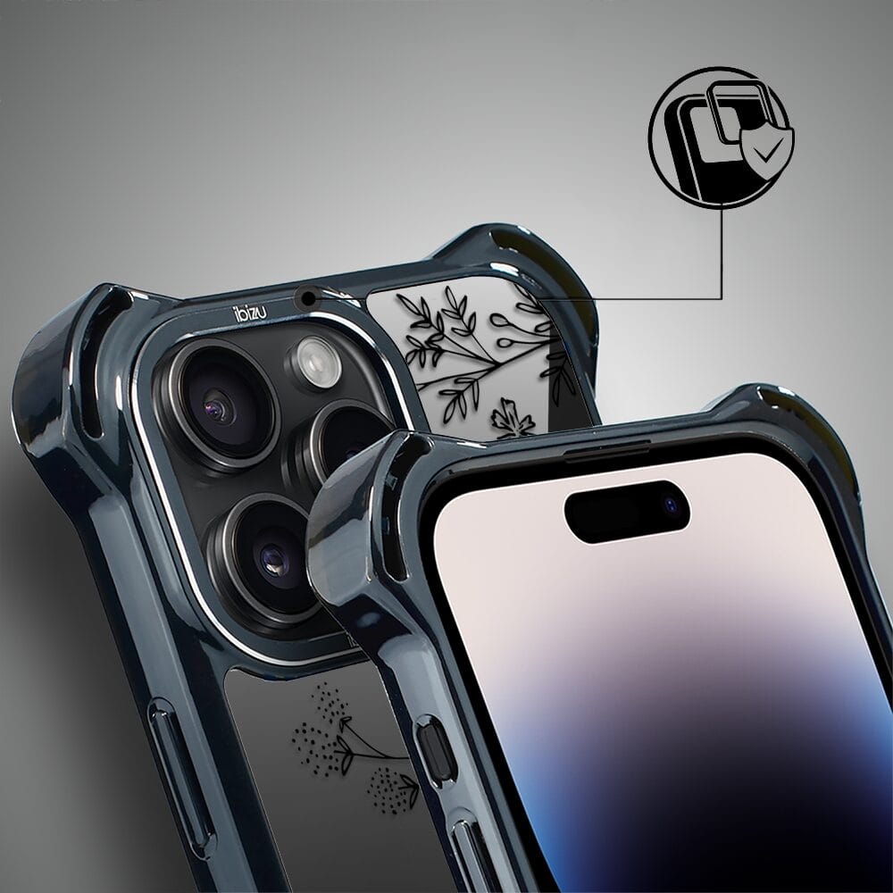Etui do iPhone 14 Pro IBIZU DropGuard Ultra z MagSafe, Midnight, Dotyk kwiatów - obrazek 3
