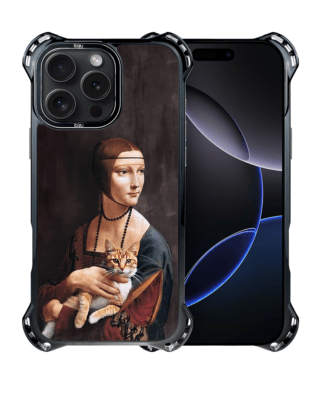 Etui do iPhone 16 Pro Max, IBIZU DropGuard Ultra z MagSafe, Leonardo Da Vinci, dama z kotem