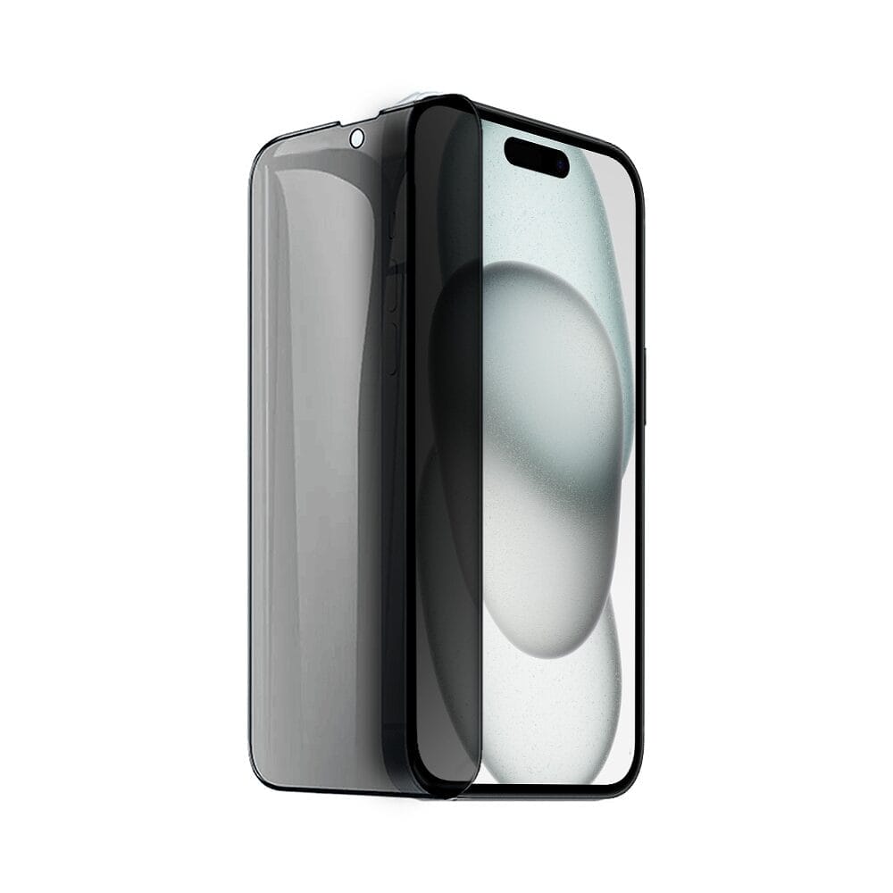 Szkło prywatyzujące z czarną ramką do iPhone 15