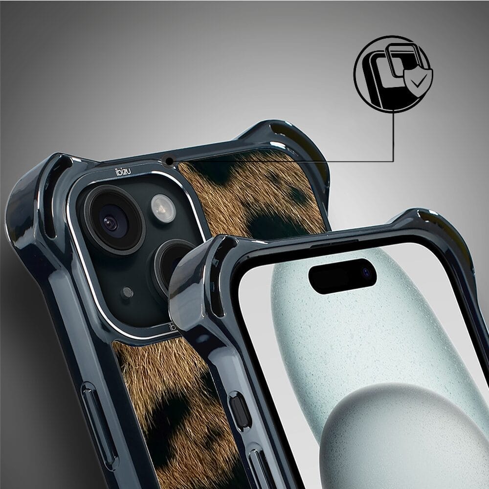 Etui do iPhone 15 IBIZU DropGuard Ultra z MagSafe, Zew Natury, Lampart - obrazek 3