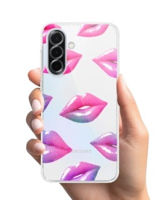 Etui do Samsung Galaxy A36 5G przeźroczyste, silikonowe Flexi, hologramowe usta