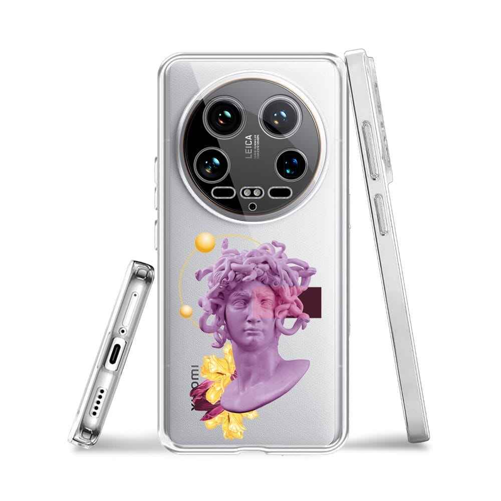 Etui do Xiaomi 14 Ultra przeźroczyste, silikonowe Flexi, antyczna figura, meduza - obrazek 3