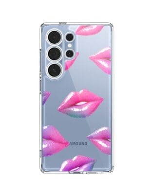 Etui do Samsung Galaxy S25 Ultra przeźroczyste, silikonowe Flexi, hologramowe usta