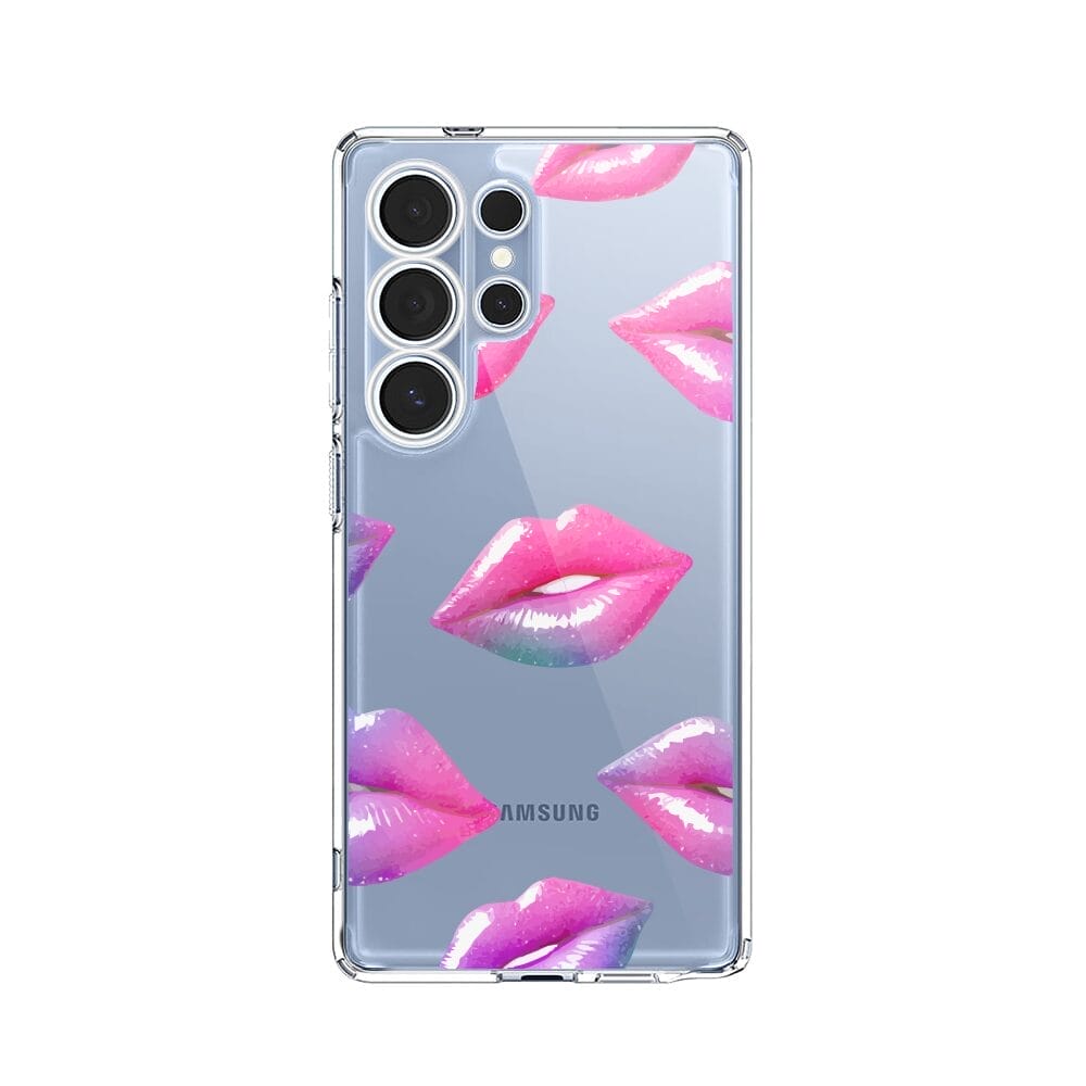 Etui do Samsung Galaxy S25 Ultra przeźroczyste, silikonowe Flexi, hologramowe usta