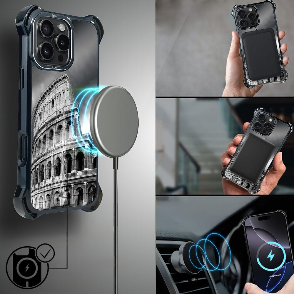 Etui do iPhone 16 Pro IBIZU DropGuard Ultra z MagSafe, Noir City, Koloseum - obrazek 8