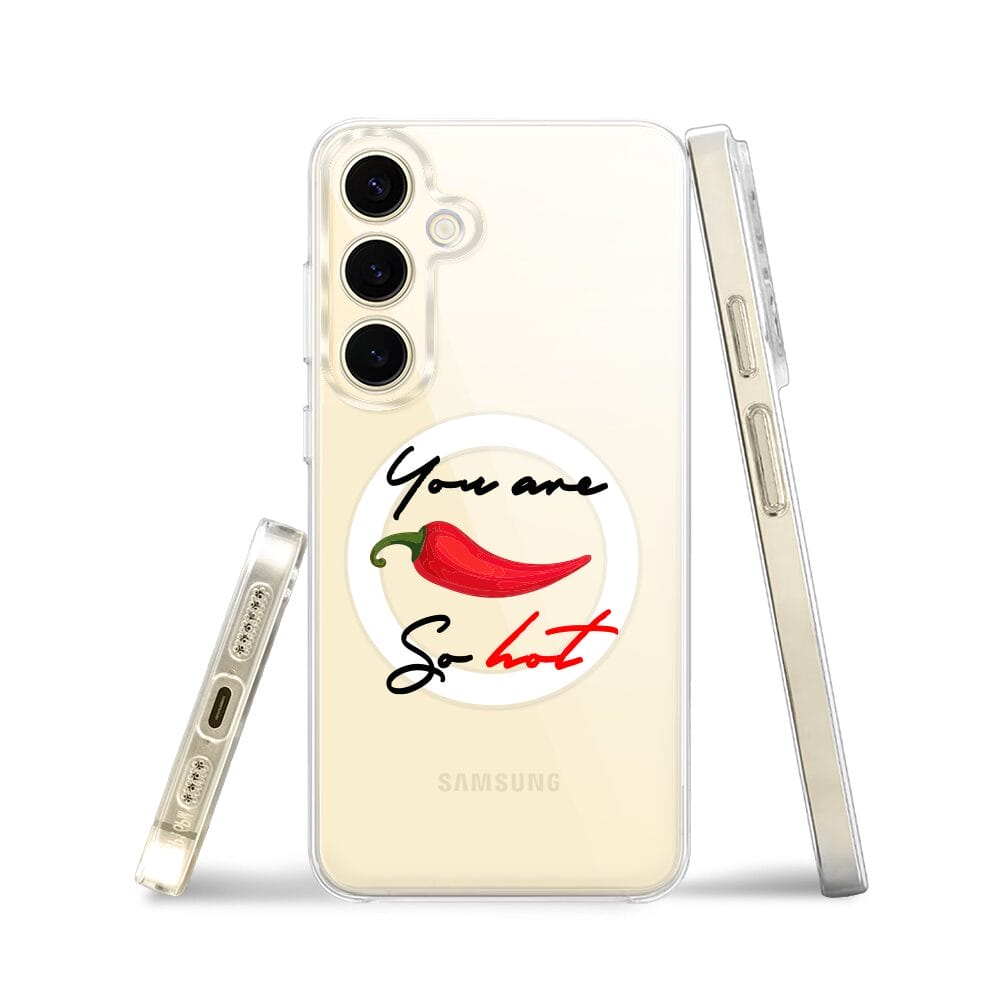 Etui do Samsung Galaxy S24 z MagSafe przeźroczyste, silikonowe Flexi, papryczka chilli - obrazek 3