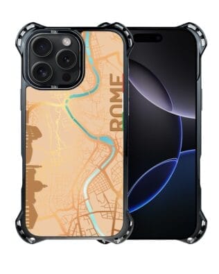 Etui do iPhone 16 Pro Max IBIZU DropGuard Ultra z MagSafe, Mapy świata, Rome