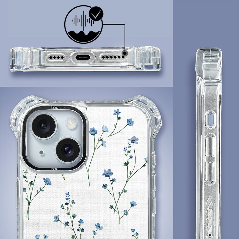 Etui do iPhone 15 Plus IBIZU DropGuard Ultra z MagSafe, Pastel Bloom, Niebieski sen - obrazek 6