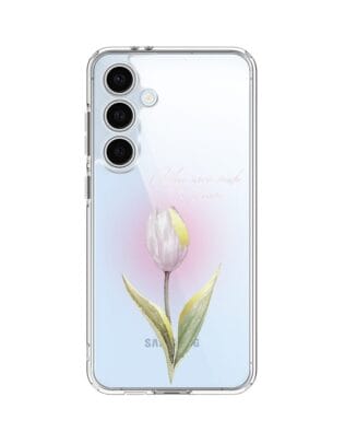 Etui do Samsung Galaxy S24 FE przeźroczyste, silikonowe Flexi, kwiaty, tulipan