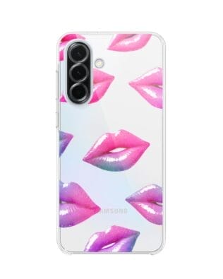 Etui do Samsung Galaxy A36 5G przeźroczyste, silikonowe Flexi, hologramowe usta