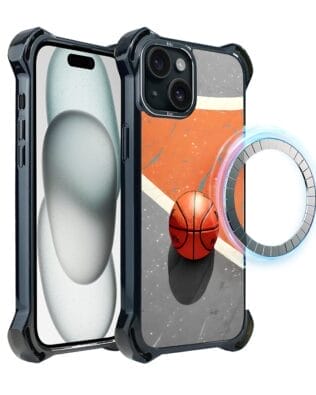 Etui do iPhone 15 Plus IBIZU DropGuard Ultra z MagSafe, #Move, Koszykówka