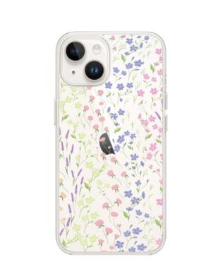 Etui do iPhone 14 Plus przeźroczyste, silikonowe Flexi, kwiaty polne