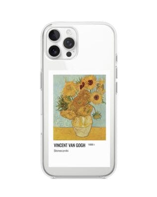 Etui do iPhone 12 Pro Max przeźroczyste, silikonowe Flexi, słoneczniki Van Gogh