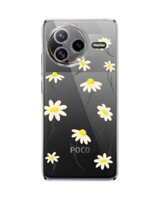 Etui do Xiaomi POCO F7 Ultra przeźroczyste, silikonowe Flexi, stokrotki