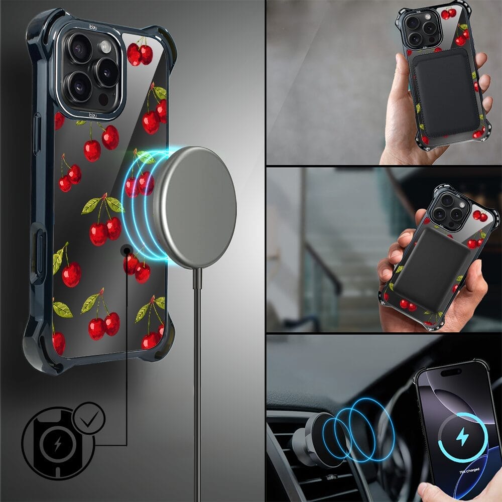 Etui do iPhone 16 Pro IBIZU DropGuard Ultra z MagSafe, Midnight, Wiśniowa Noc - obrazek 8