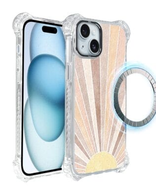 Etui iPhone 15 IBIZU DropGuard Ultra z MagSafe, Boho, Wschód słońca